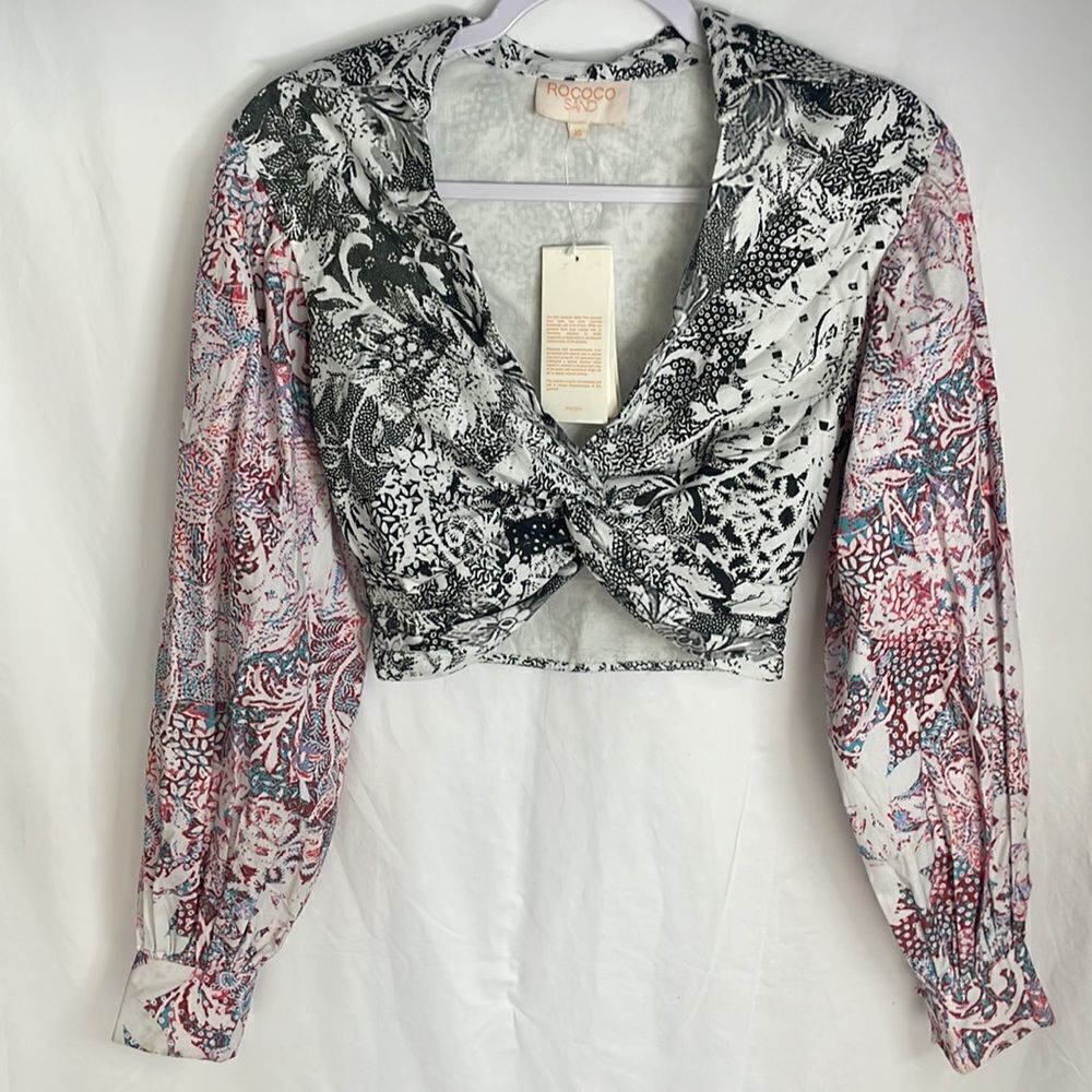 Rococo Sand Paola Shirt Twisted Knot in Multi-hue NWT!